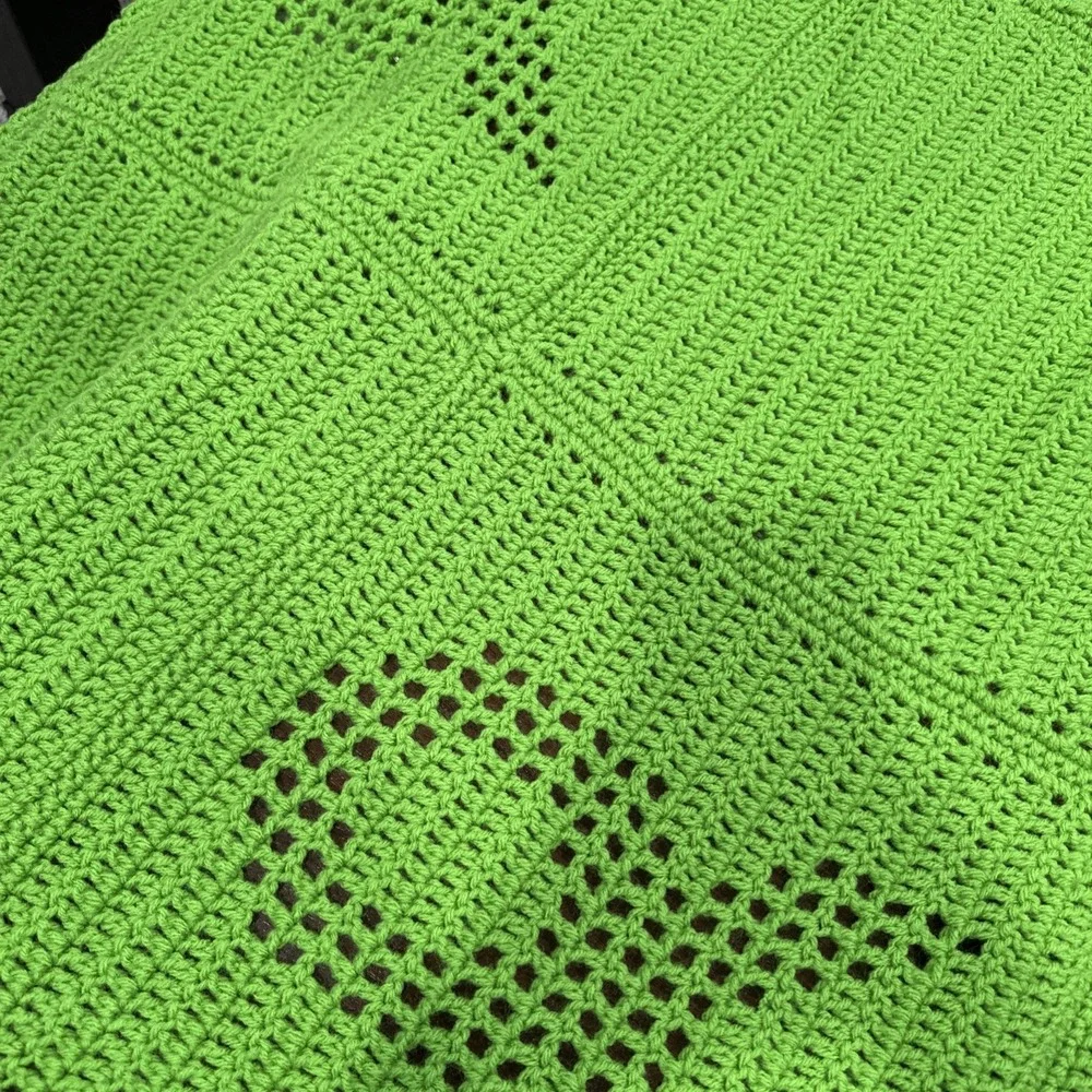 Handmade Crocheted Breast‎ Cancer Symbols Green Never Used
